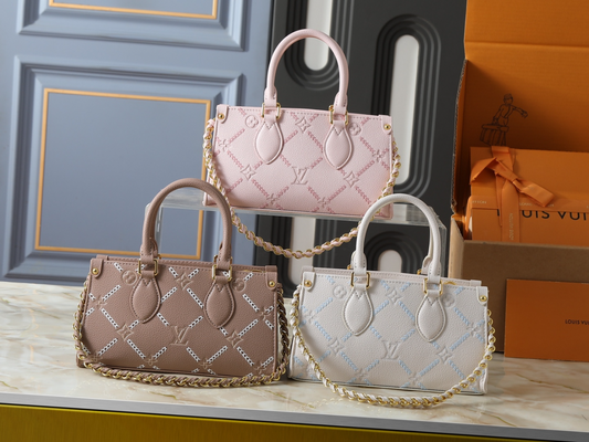 LEM488 New arrive fashion white brown pink bag for woman hands bag beautiful gift to choose gift 25 x 13 x 10cm
