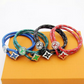 LEM449 New Arrive Fashion Open Flower Bracelet Metal Letter Wristband Bracelet Couple Accessories for Woman