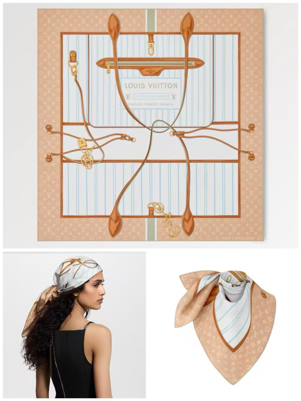 LEM440 New product launched selling well Khaki fashionable and exquisite scarf as a great gift option 90*90cm