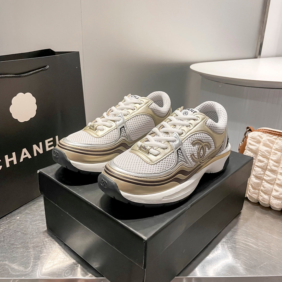 CEM230 New arrive fashion gold and white shose for woman men beautiful gift to choose gift