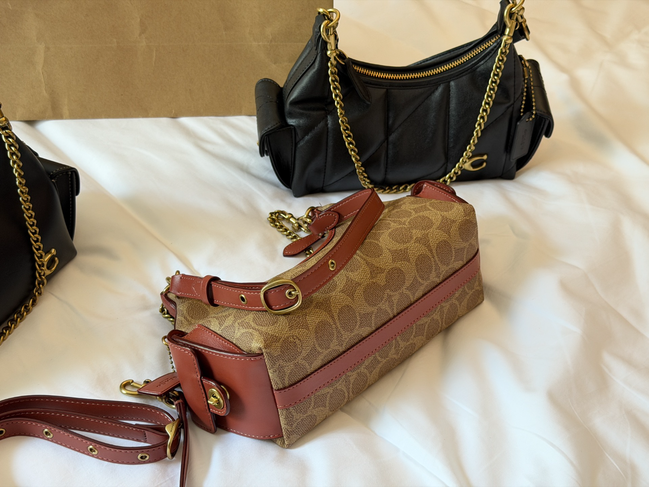 COEM08 New arrive fashion black brown bag for woman hands bag beautiful gift to choose gift 22*14cm