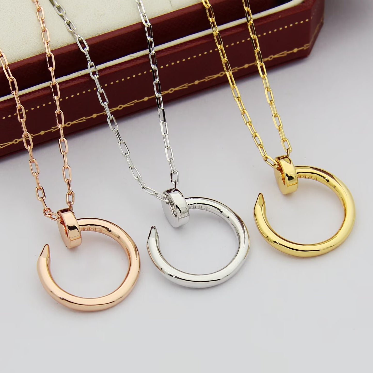 CEM190 Hot Sale New Arrive Fashion Nail Love Necklace for Woman  men Jewelry Gift To  about 45cm Long