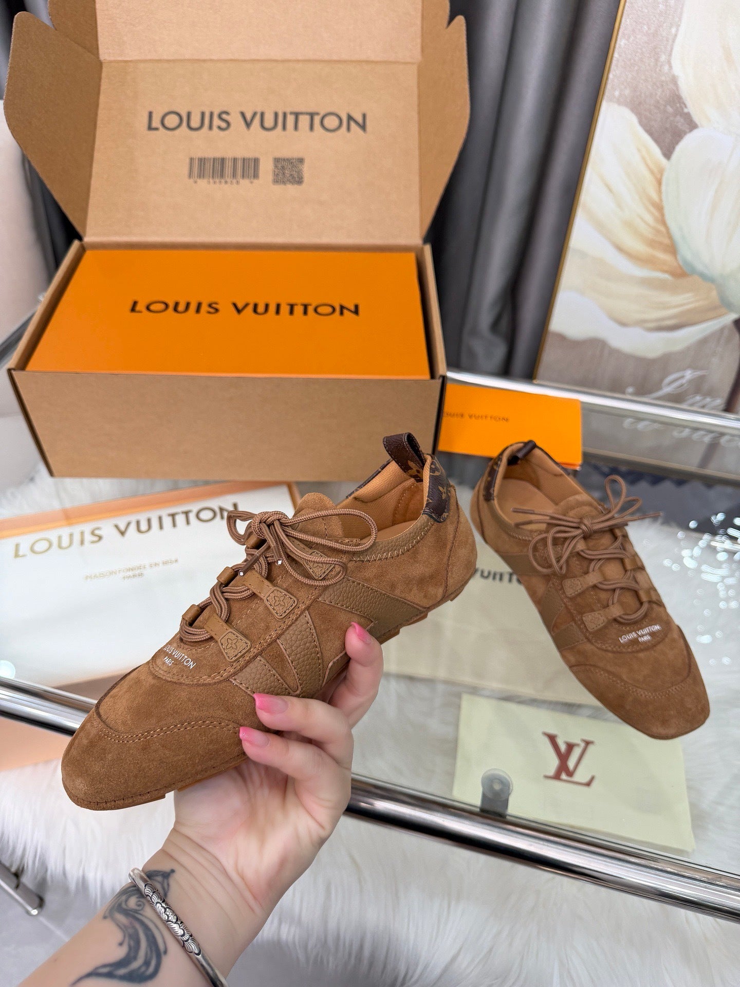 LEM381 Designer Shoes trainer women Sneakers shoes for women pink brown green color high quality size 35 to 41