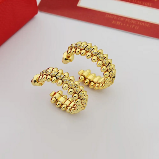 CREM222 Hot Sale Fashion Love Nail Earring for Women Men Jewelry Couples Cubic Zirconia Wedding Earring Bague Femme