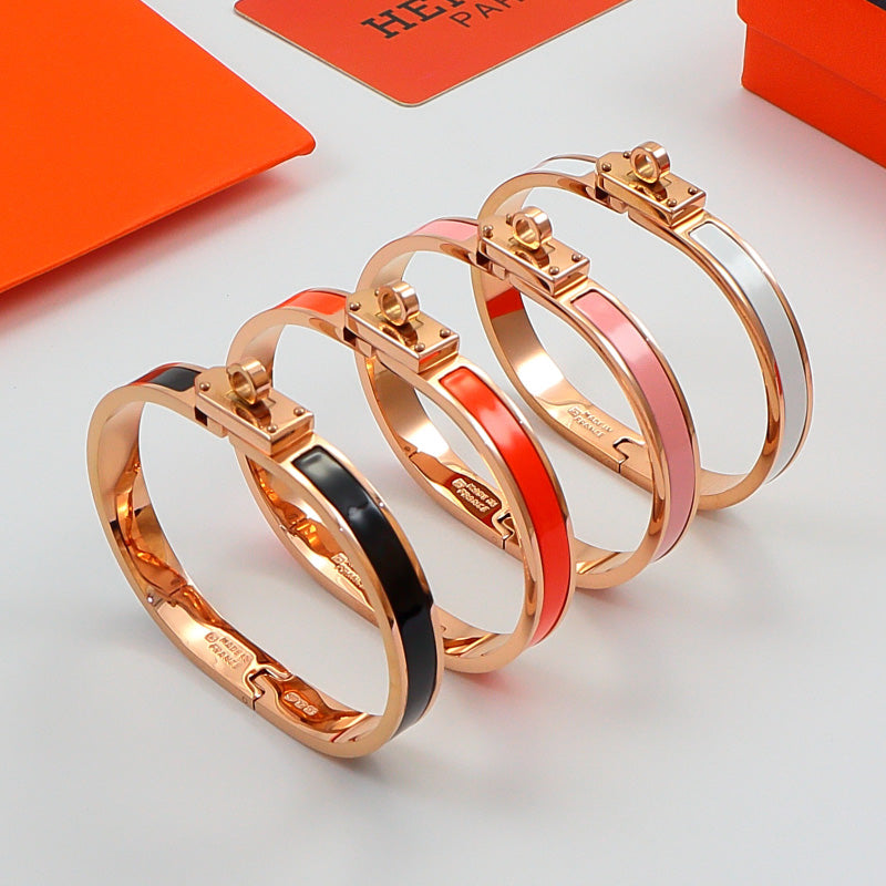 HEM73 mini kell  Stainless Steel Wedding gold silver color H bracelet bangle Bague Femme for woman gift