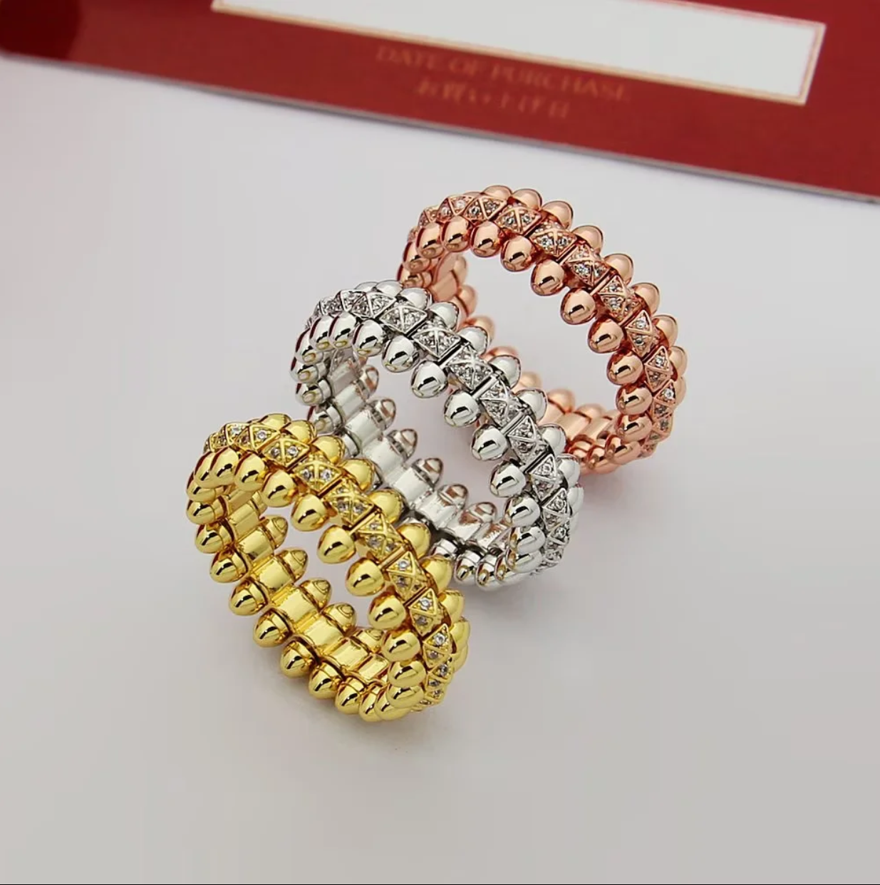 CREM220  Hot Sale Fashion Love Nail Rings for Women Men Jewelry Couples Cubic Zirconia Wedding Rings Bague Femme