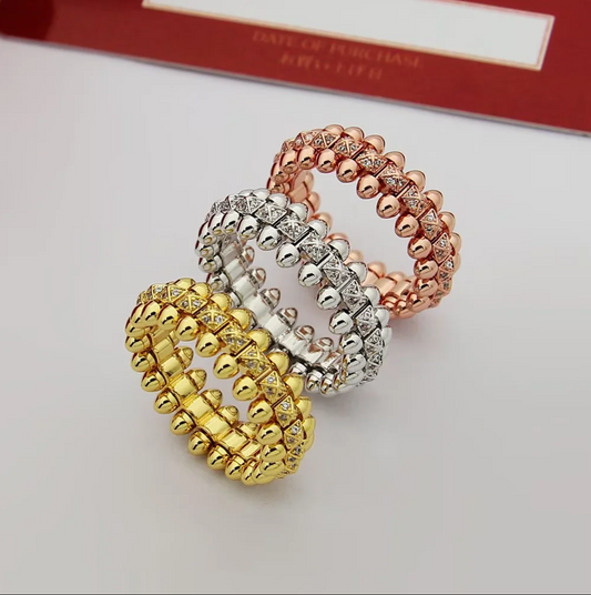 CREM220  Hot Sale Fashion Love Nail Rings for Women Men Jewelry Couples Cubic Zirconia Wedding Rings Bague Femme