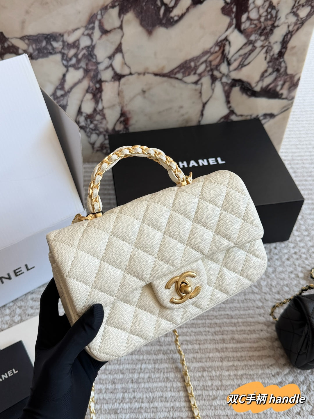 CEM248 designer shoulder bags classic flap patterned chain shoulder crossbody black white bag 20*12cm