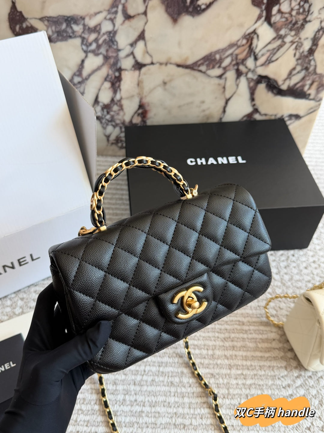CEM248 designer shoulder bags classic flap patterned chain shoulder crossbody black white bag 20*12cm