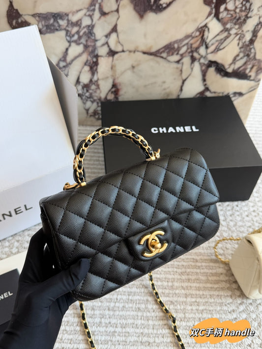 CEM248 designer shoulder bags classic flap patterned chain shoulder crossbody black white bag 20*12cm