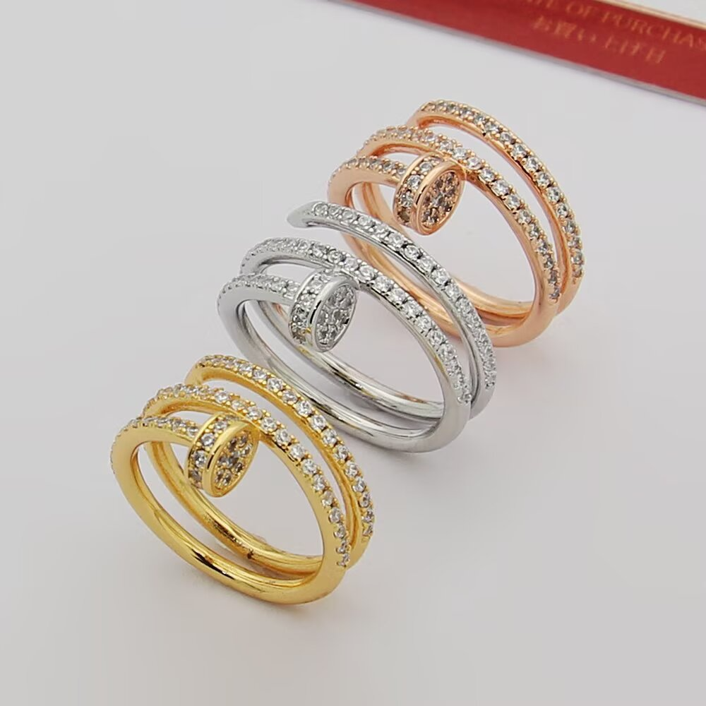 CREM231  New Classic Ring Brand Designer Titanium Steel Ring Gold Ring Women Mens Ring Love Promise Jewelry