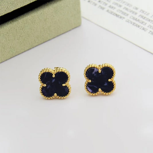 VEM29 Fashion Design Single-flower Colored Shell Earrings Charm for Women Gold Jewelry