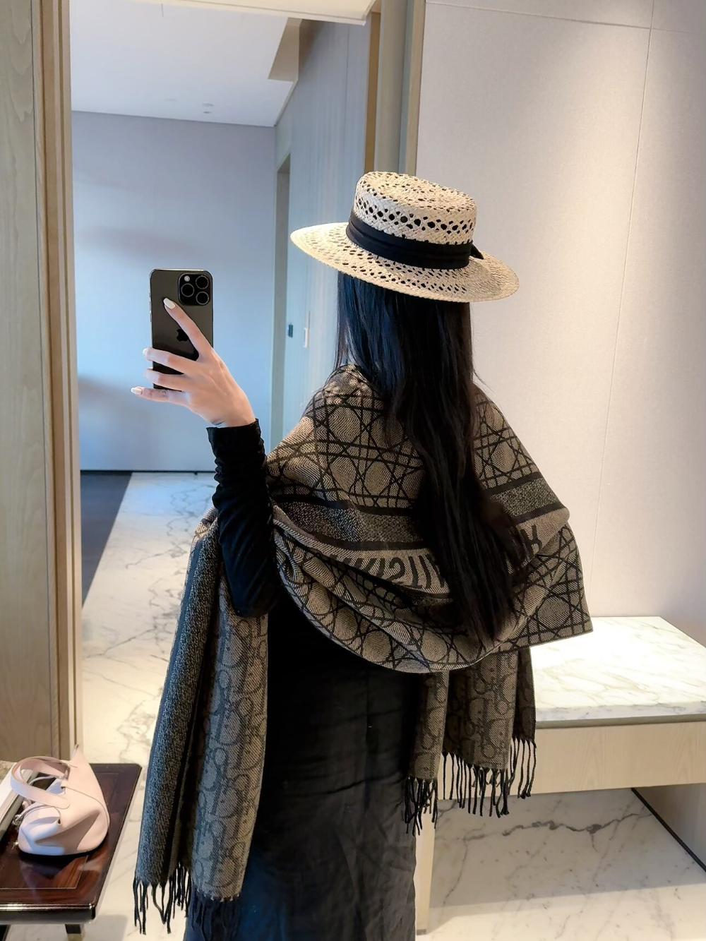 DEM340 new arrive  Hot sale black pink color fashion beautiful  scarf  for woman gift  to choose size 180*60cm