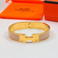 HEM78 Mini Kell  Stainless Steel Wholesale 18K Rose Gold Multi-color Gold Enamel Narrow-edge Bracelet in Milk Tea Color for Woman Gift