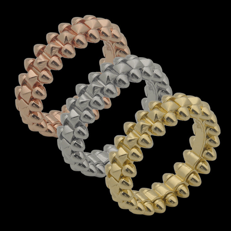 CREM226  Hot Sale Fashion Love Nail Rings for Women Men Jewelry Couples Cubic Zirconia Wedding Rings Bague Femme