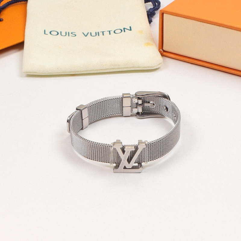 LEM403 New Fashion Open Flower Gold Color Bracelet Metal Letter Wristband Bracelet Couple Accessories for Woman