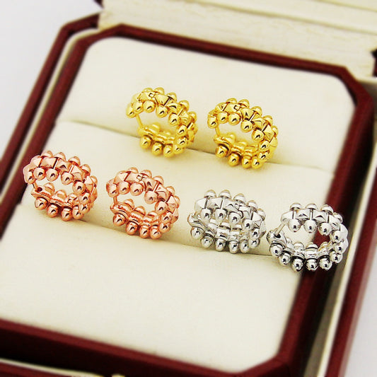 CREM213 New Arrive Fashion  Hot Sale Bullet Ear Buckles C-shaped Earring  for Woman Jewelry To Choose Gift