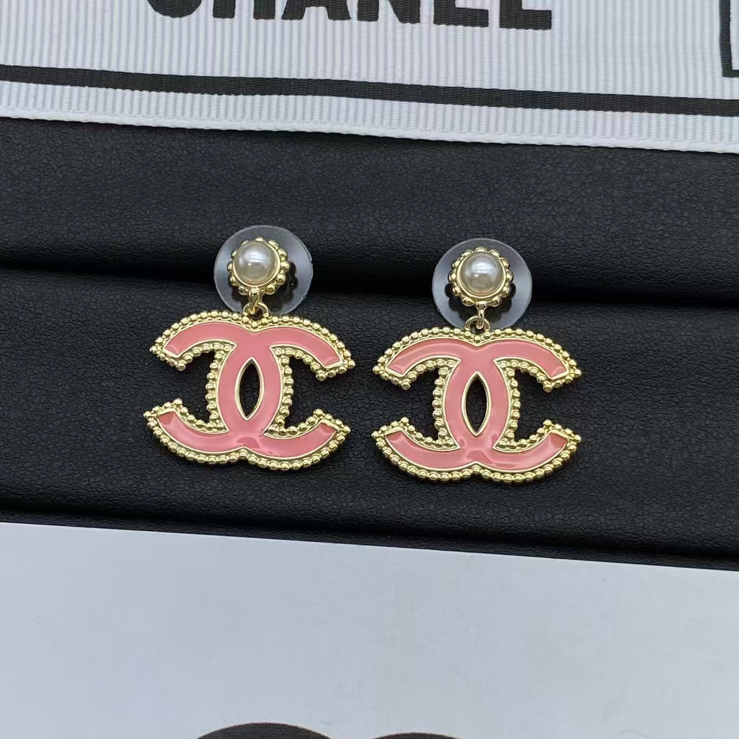 CEM206  New Arrive Fashion  Hot Sale  Pink Color Heart Earring  for Woman Jewelry To Choose