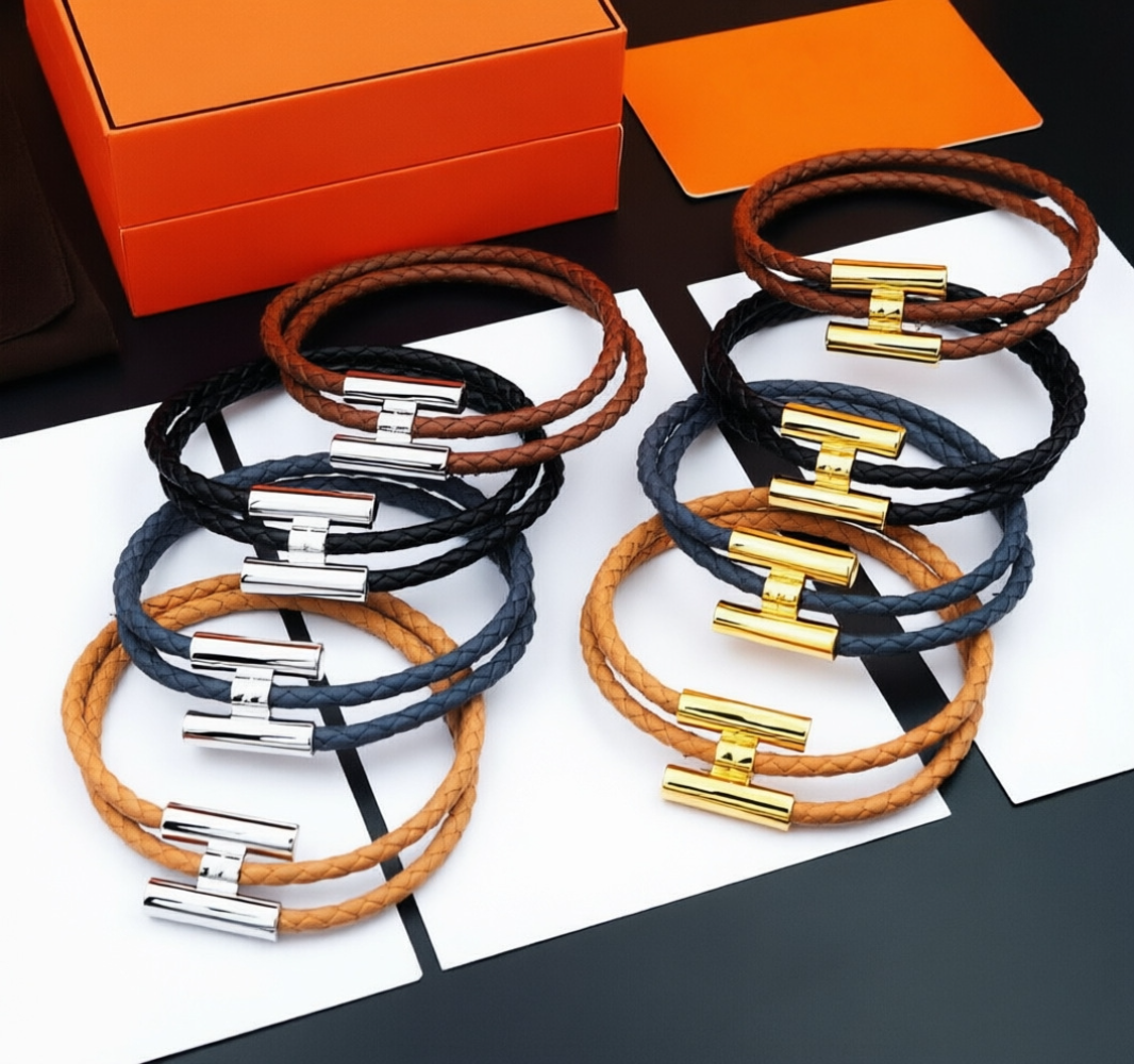 HEM115 New trendy open-style bracelet - metal letter wristband - women's couple accessory
