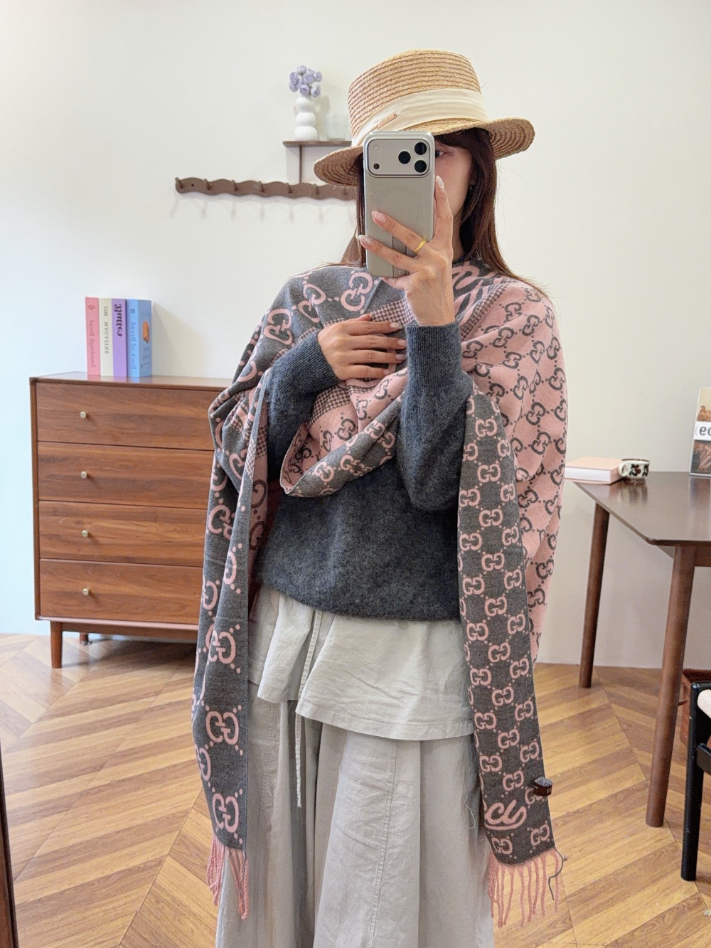 GEM197 new arrive  Hot sale pink white color fashion beautiful  scarf  for woman gift  to choose size 180*60cm
