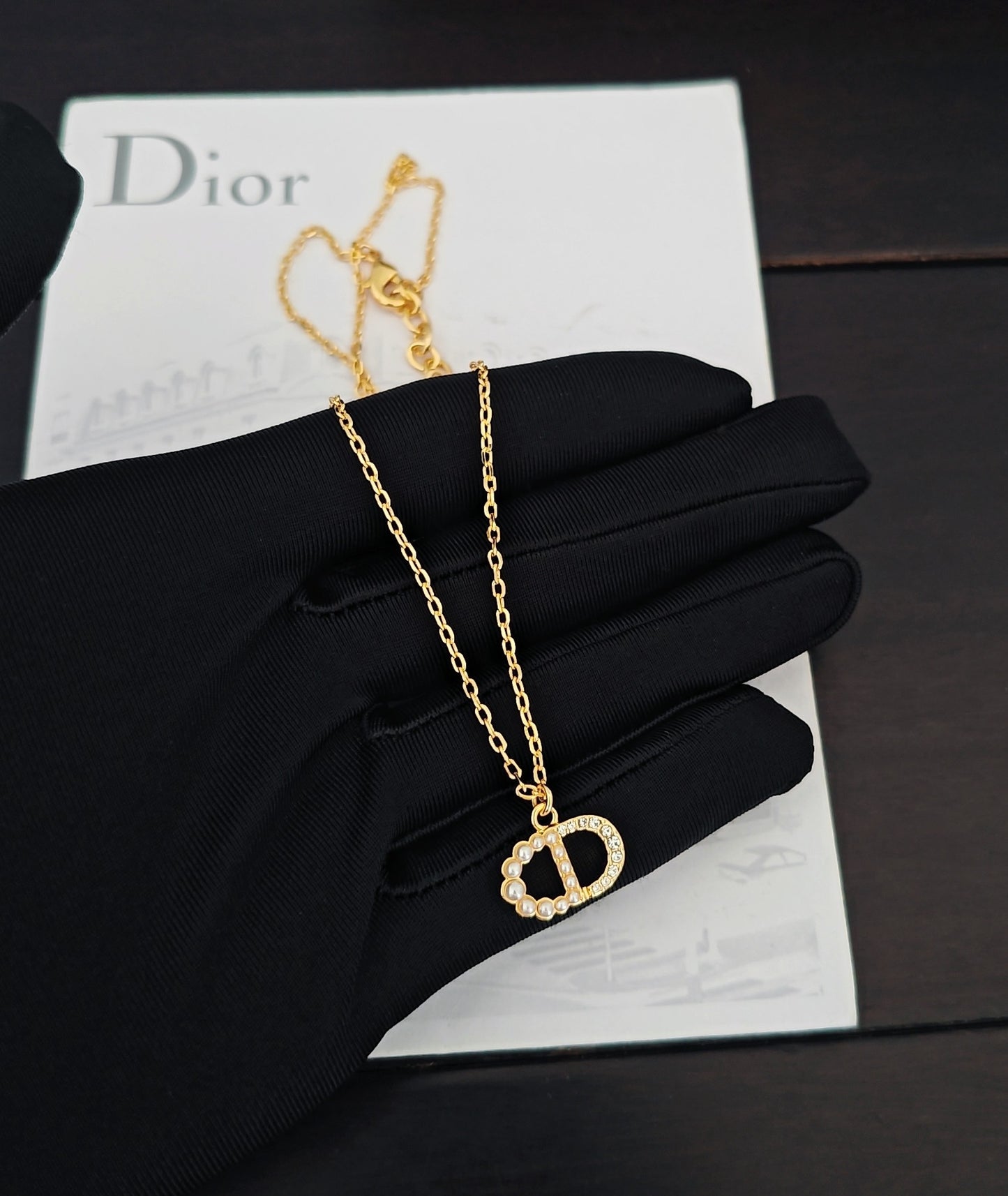 DEM285  New Arrive Fashion  with Diamond Stars Pearl  Necklce for Woman Brass Material Jewelry To Choose Gift