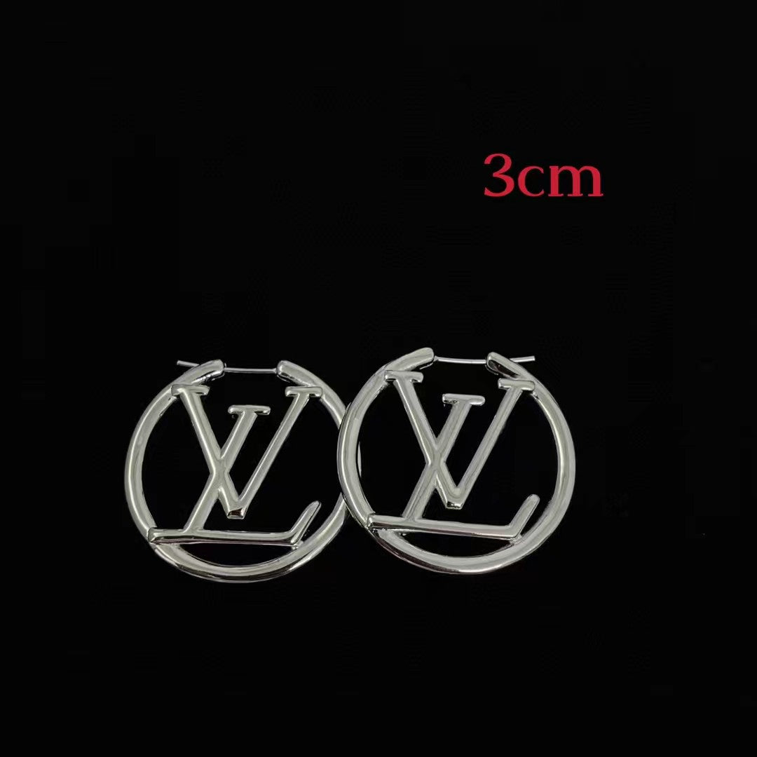 LEM345 New arrive fashion gold and silver color big earring  for woman jewelry beautiful jewelry to choose gift 3cm 4cm 5cm