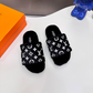 LEM579 Designer women slippers black white bown grey color sandals shoes for women high quality
