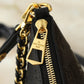 LEM465 New stylish and high-end black handbag with embossed gold chain design - versatile and casual single-shoulder crossbody bag for the arm 19 x 13 x 8 cm