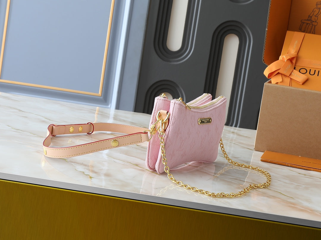 LEM249 Designer bag Classic pink Wallet Shoulder bag Date Code Handbag Purse 24.5 x 13.5 x 6.5cm