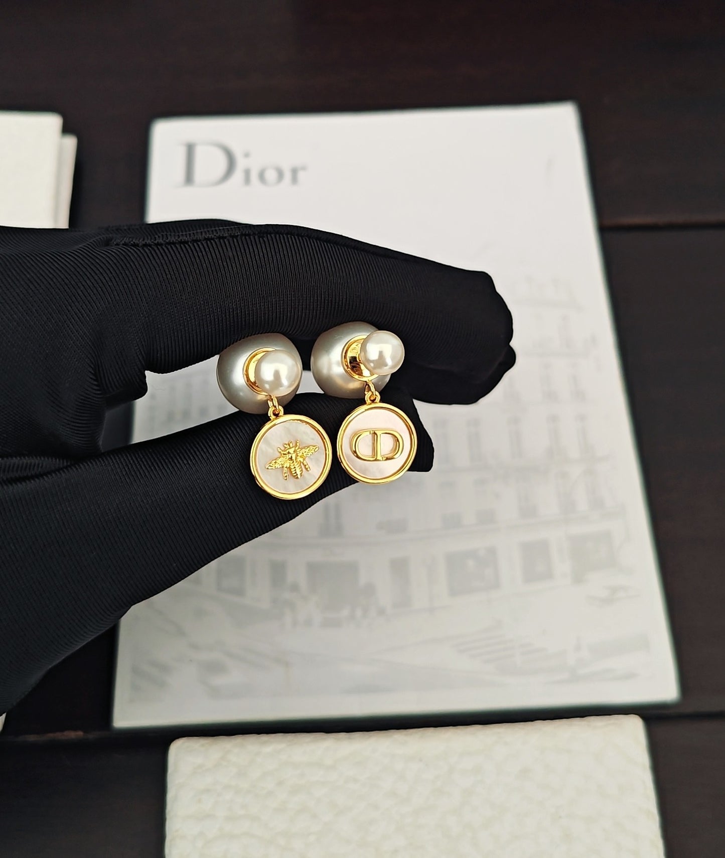 DEM282 New Arrive Fashion  Hot Sale  with Pearl Earring  for Woman 2color Jewelry To Choose Gift