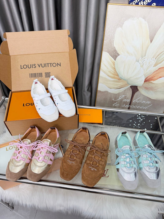 LEM381 Designer Shoes trainer women Sneakers shoes for women pink brown green color high quality size 35 to 41