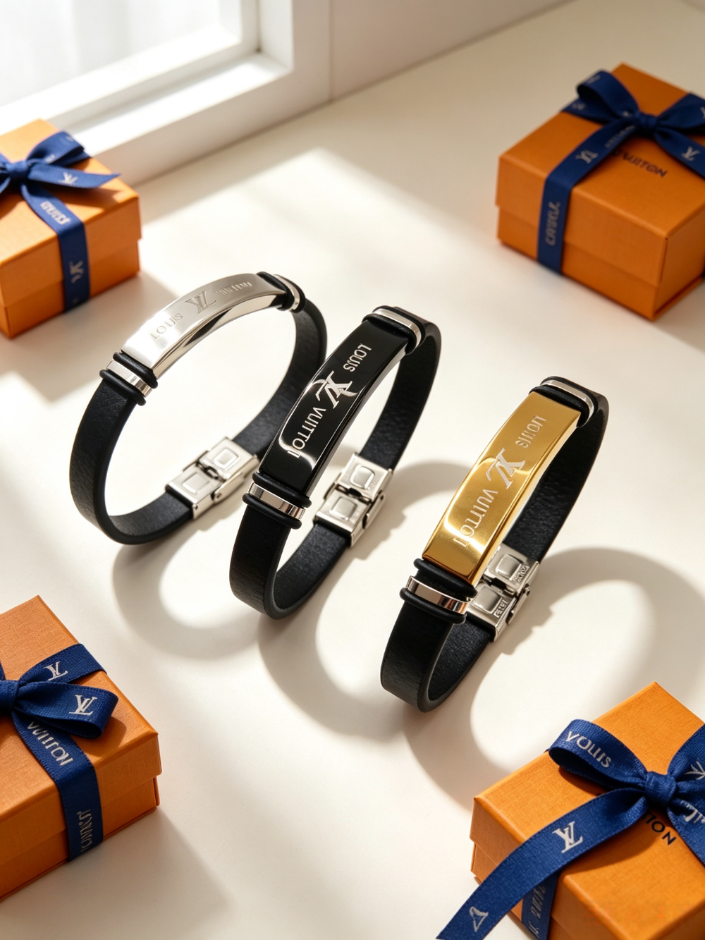LEM567 New trendy three-dimensional metal letter bracelet a pair of ladies' accessories for couples