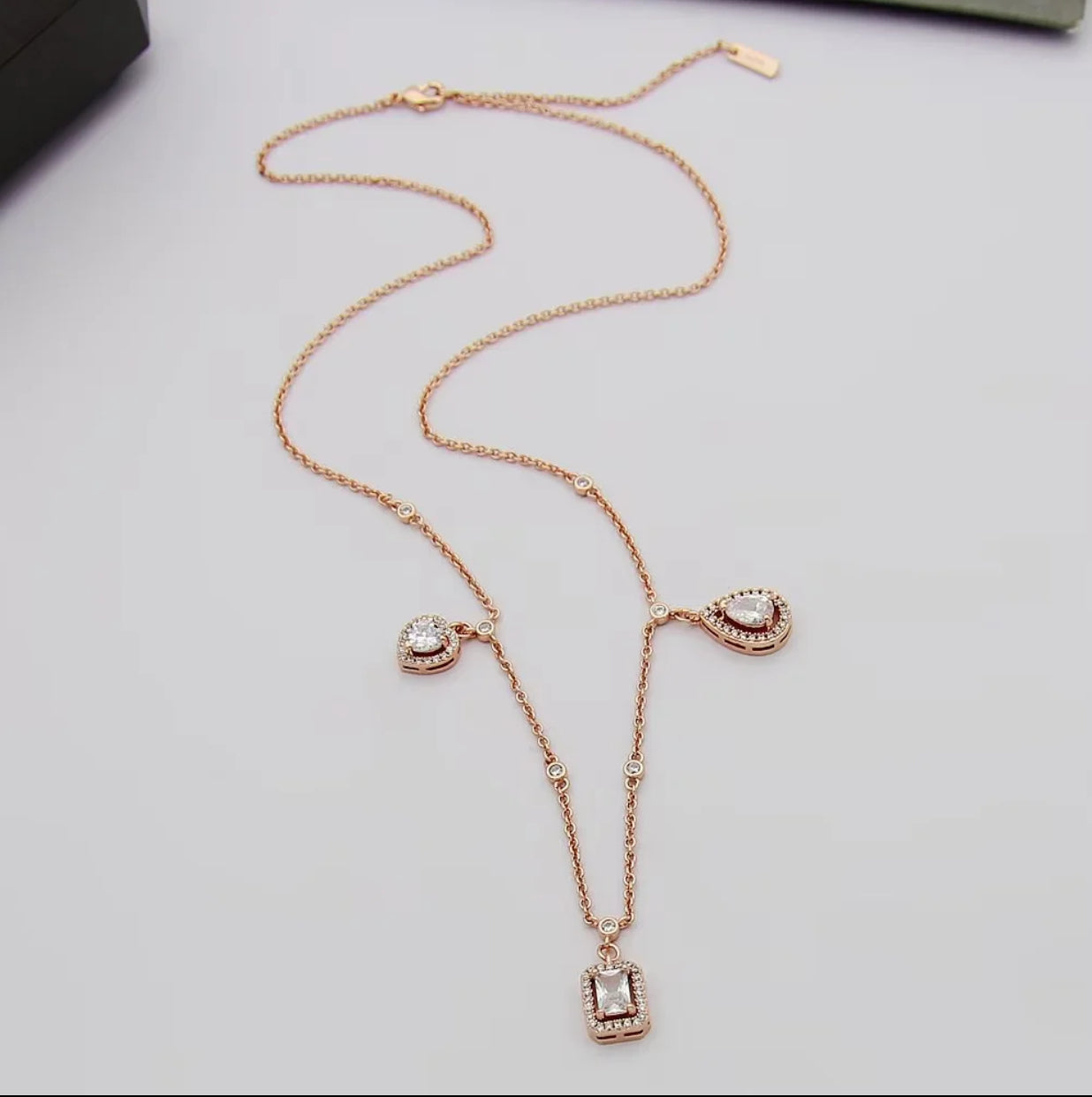 MEM17 Hot Sale Fashion Water-drop Full Diamond Necklace for Woman Size Jewelry  for Woman Gift