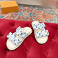 LEM454 Designer women Slippers sandals shoes for women mix color shoes high quality size 4.5cm