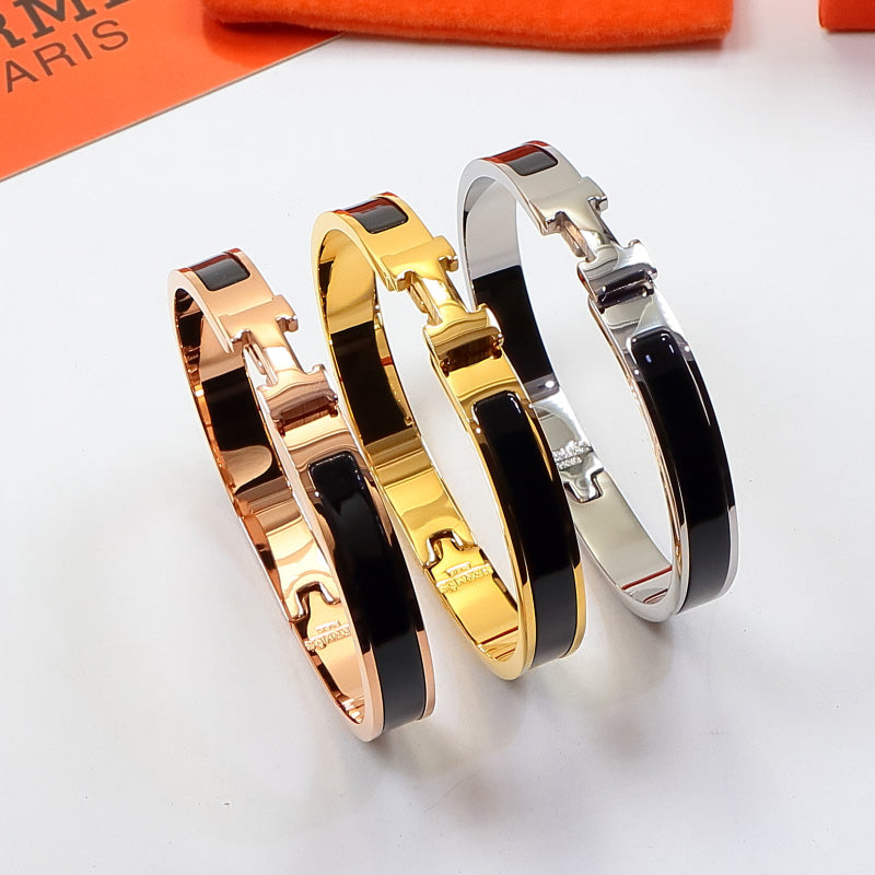 HEM76 mini Stainless Steel Wedding 18k gold silver color bracelet bangle Bague Femme for woman gift