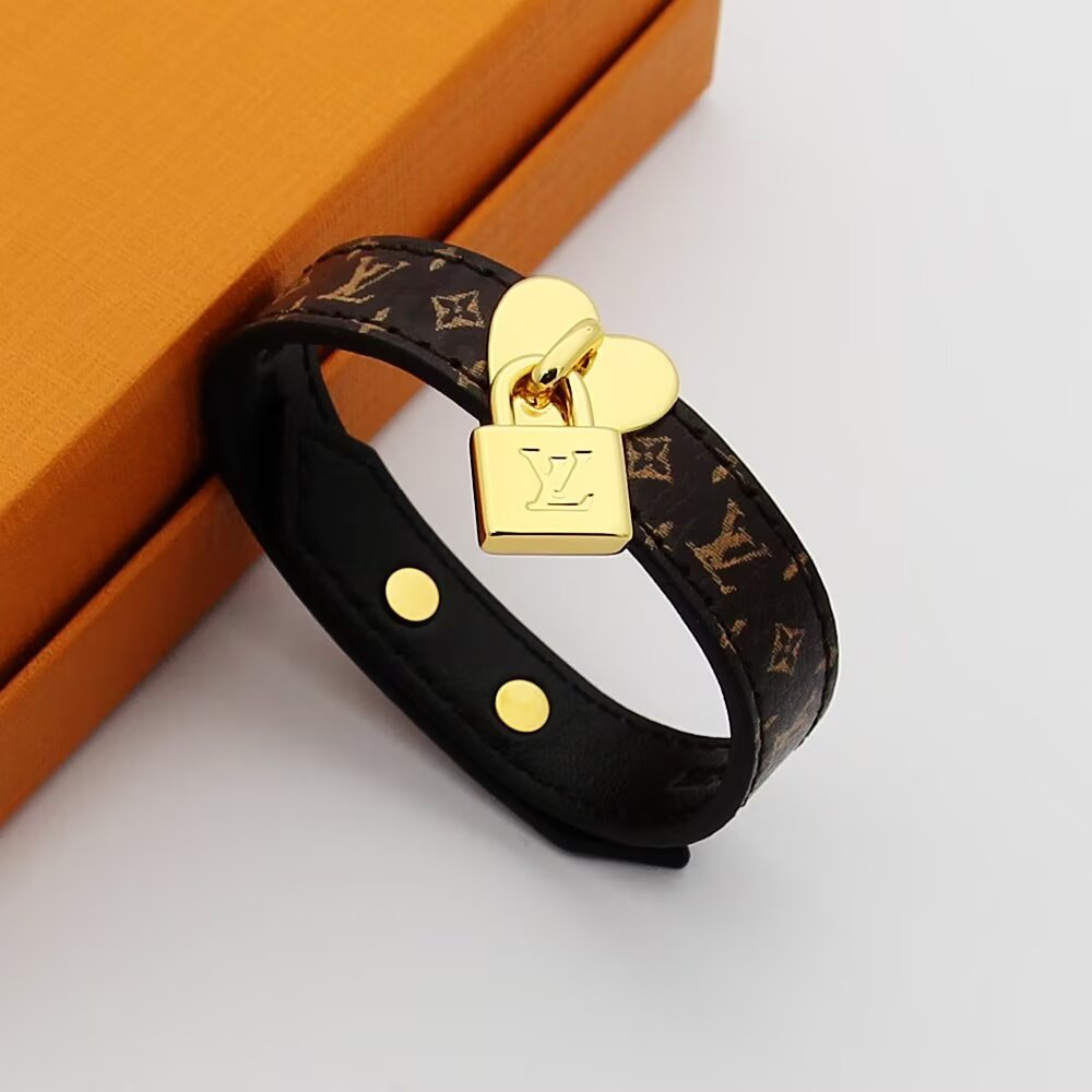 LEM261 Luxury Designer Jewelry Leather 18K Gold Plated Stainless steel Bracelet men Womens Wedding Gifts