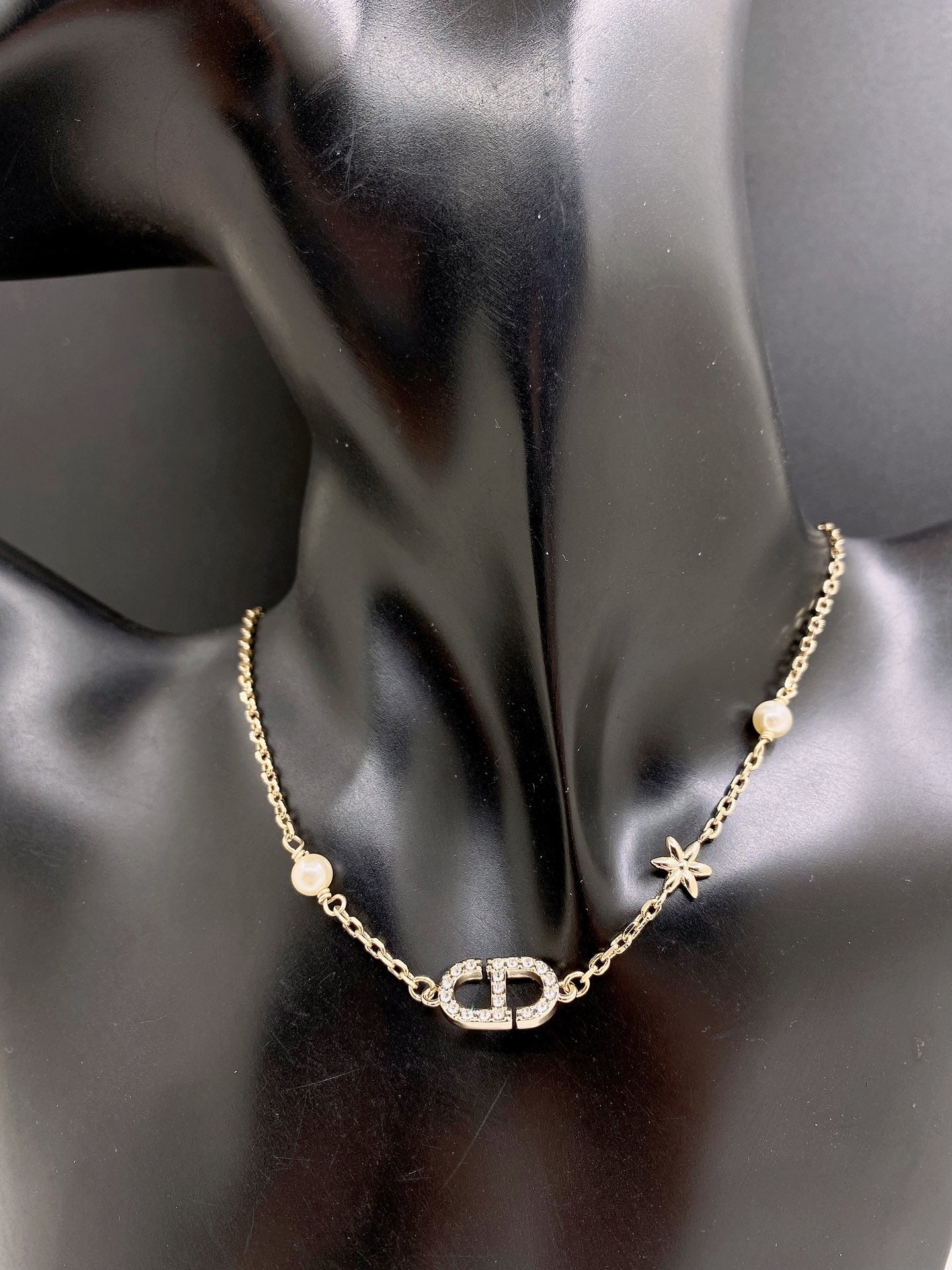 DEM287  New Arrive Fashion  with Diamond Stars Pearl  Necklce for Woman Brass Material Jewelry To Choose Gift