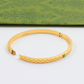 GEM154 New Fashion Open Silver and Gold Color Bracelet Metal Letter Wristband Bracelet Couple Accessories for Woman