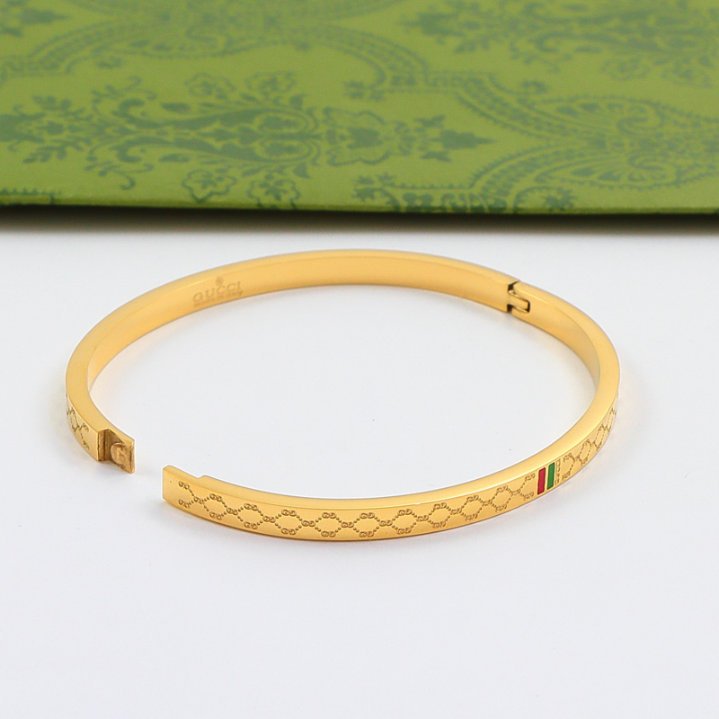 GEM154 New Fashion Open Silver and Gold Color Bracelet Metal Letter Wristband Bracelet Couple Accessories for Woman