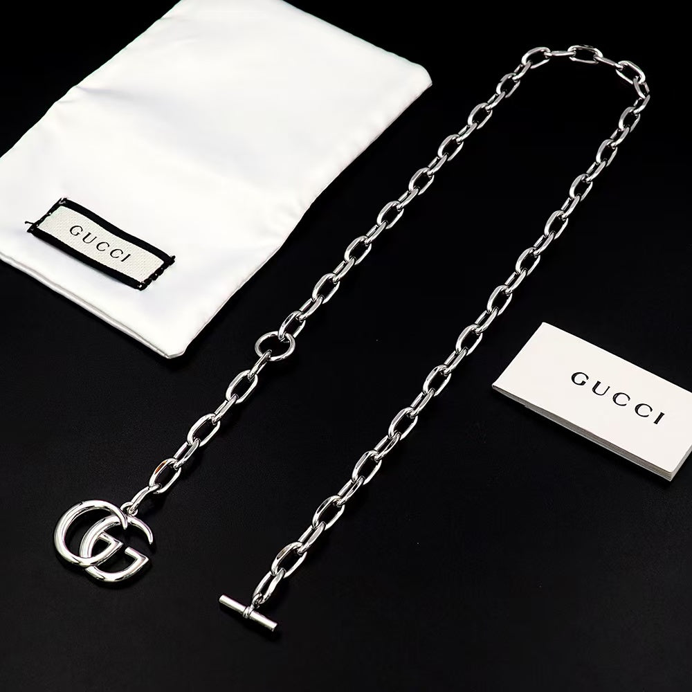 GEM151 New Arrive  Silver and Gold Color Necklace Fashion Design Charm for Women Jewelry 45cm Long