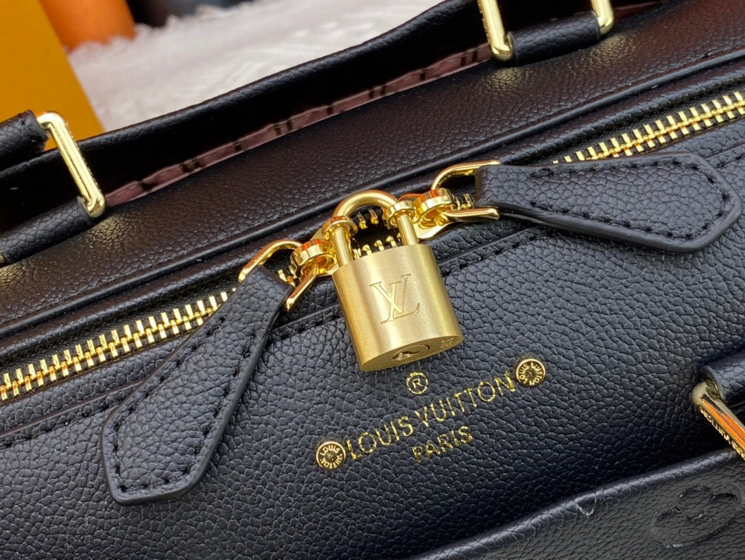 LEM290 Handbag Large Capacity Tote Bag Women Shoulder Handbag Patchwork Color Canvas Genuine Leather Hasp Lady Crossbody Bags Removable Strap Double Handle 25*19CM