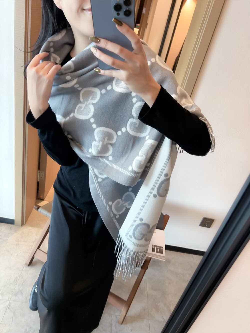 GEM114 Cashmere knitted scarf Women Man Designer Scarf fashion brand Cashmere Scarves For Winter Womens and mens Long Wraps Size  60*200cm