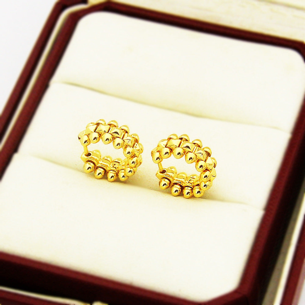 CREM213 New Arrive Fashion  Hot Sale Bullet Ear Buckles C-shaped Earring  for Woman Jewelry To Choose Gift