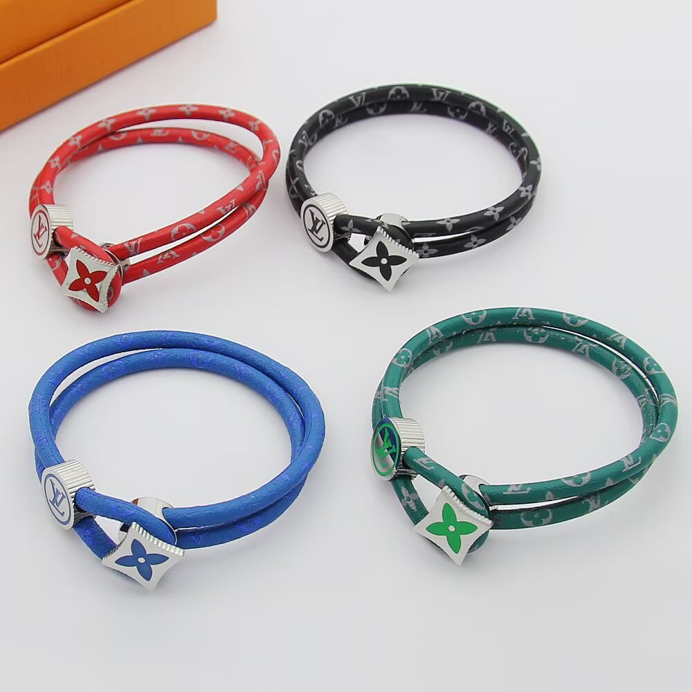LEM449 New Arrive Fashion Open Flower Bracelet Metal Letter Wristband Bracelet Couple Accessories for Woman
