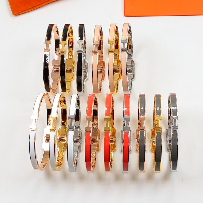 HEM74 mini  Stainless Steel Wedding gold silver color bracelet bangle Bague Femme for woman gift