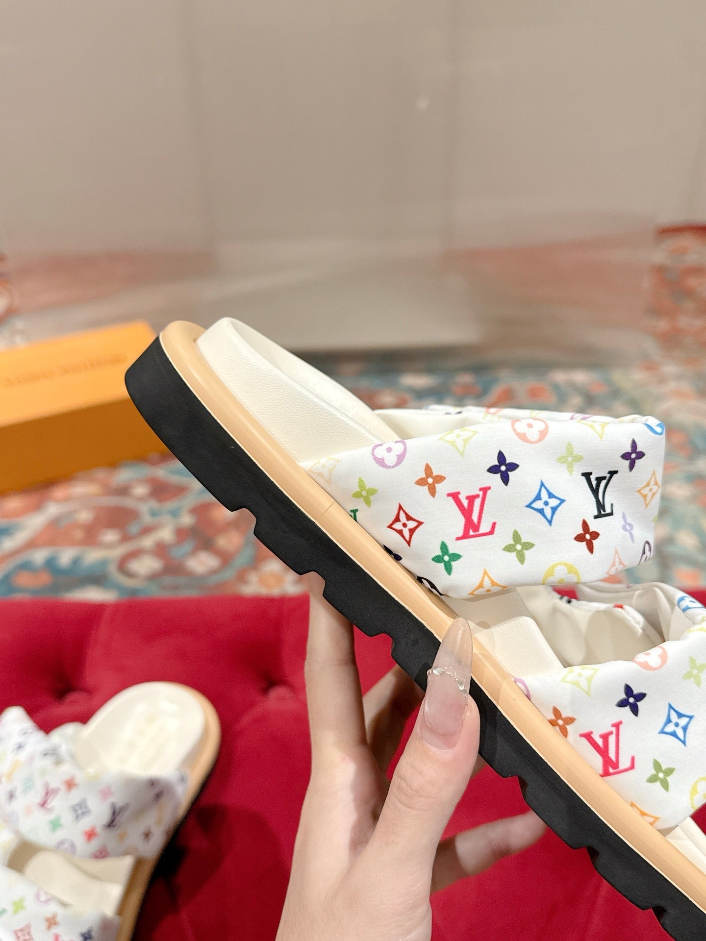LEM453 Designer women Slippers sandals shoes for women mix color shoes high quality size 4.5cm