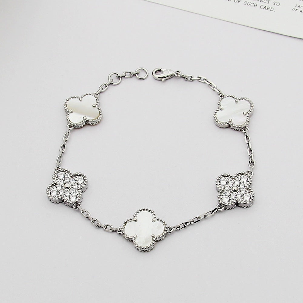 VEM32 Hot Sale Fashion 18k Akin Gold 4 Flowers Bracelet&bangle for Woman Size Jewelry Gift