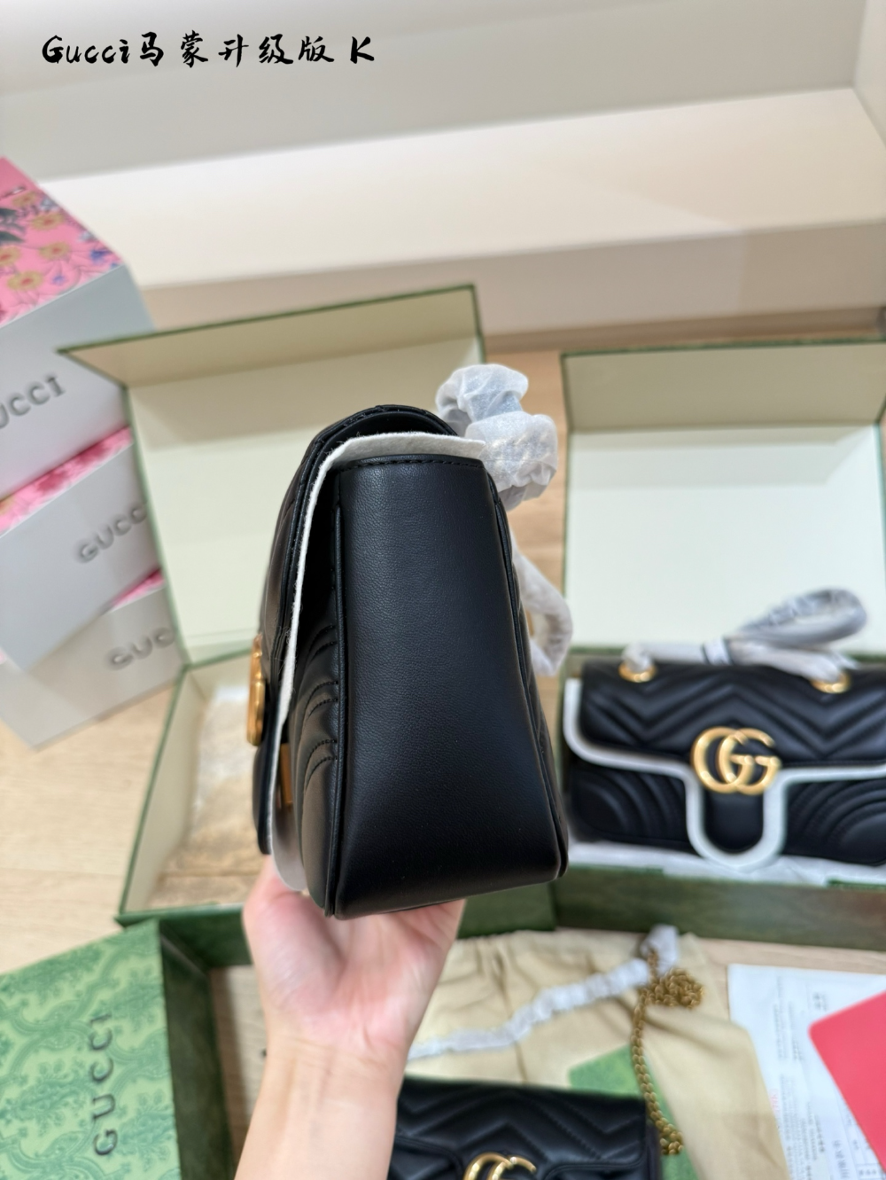 GEM229 New arrive fashion black white khaki color bag for woman beautiful gift to choose 3 size