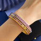 DGEM01 New Arrive Fashion  Hot Sale  Brass Crystal Square Diamond Love Braclet for Woman Jewelry To Choose Gift