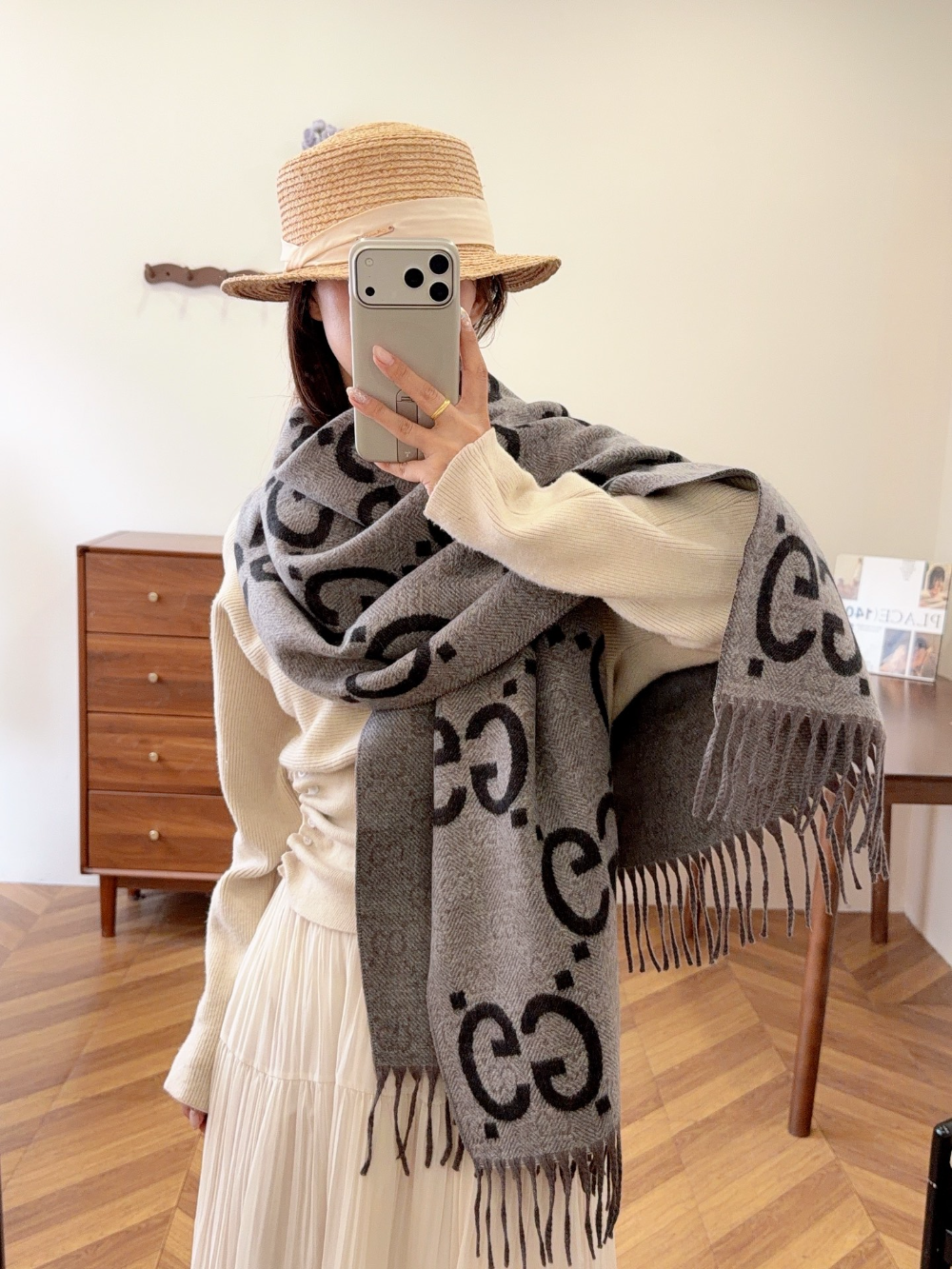 GEM193 new arrive  Hot sale brown grey color fashion beautiful  scarf  for woman gift  to choose size 180*60cm